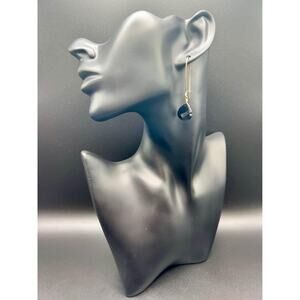 Black Beaded Teardrop Earrings